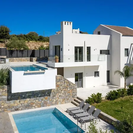 Gorgeous Crete 4 Bedrooms Psinthos Terrace With Two Private Pools Bbq Rethymno * Prínos