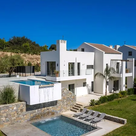 Gorgeous Crete 4 Bedrooms Psinthos Terrace With Two Private Pools Bbq Rethymno Villa *